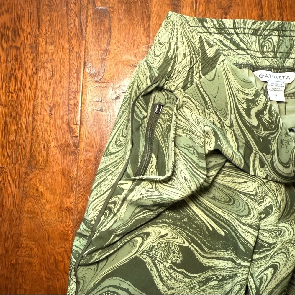 ATHLETA Brooklyn Jogger Size 0 Sumi Marble Green Lightweight Athletic Pants - Picture 6 of 10